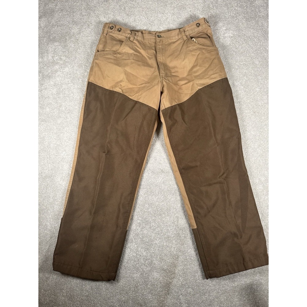 Vintage Field & Stream Brush Briar Pants Bird Hunting Brown Duck Canvas 38x30